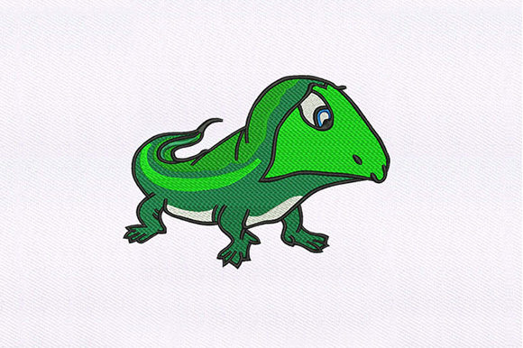 morose green lizard design